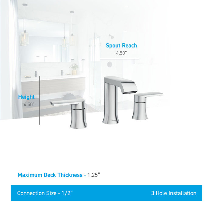 Moen Genta Widespread Bathroom Faucet with Drain Assembly & Reviews ...